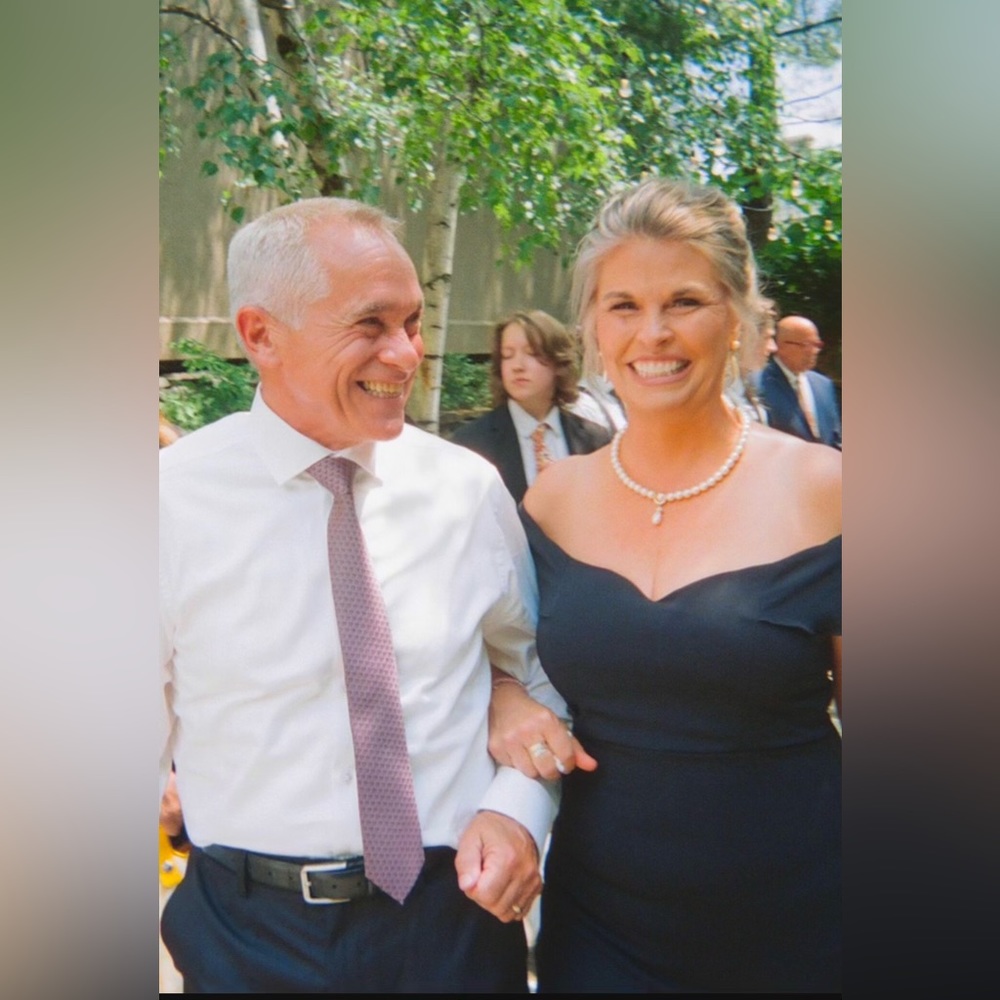 Mother of the bride dress with slight train